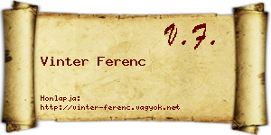 Vinter Ferenc névjegykártya